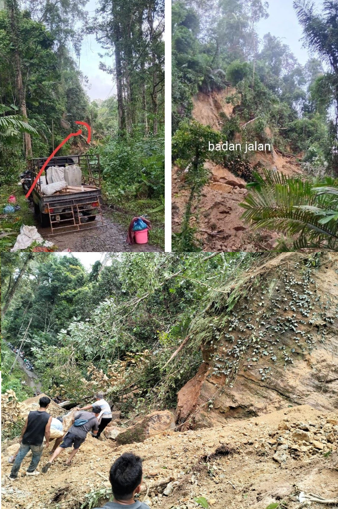 Longsor Di Simandolam Kotanopan Akses Jalan Tertutup Tanah Waspada