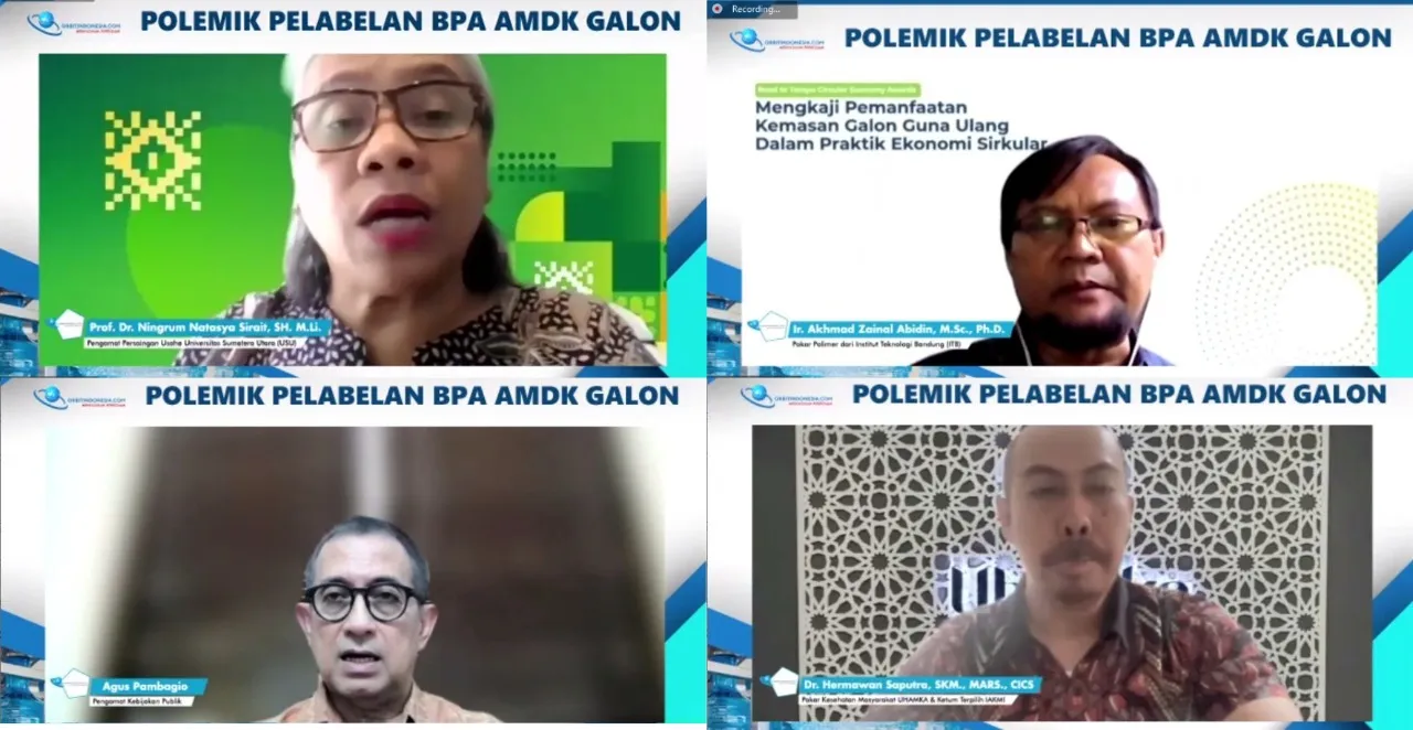 Pakar Dari UI, ITB, USU, UHAMKA Sepakat Pelabelan BPA Galon Guna Ulang Tidak Diperlukan