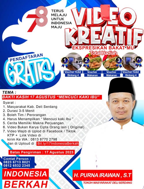 Tokoh Deli Serdang Gelar Lomba Video Kreatif Sambut HUT Ke-78 RI