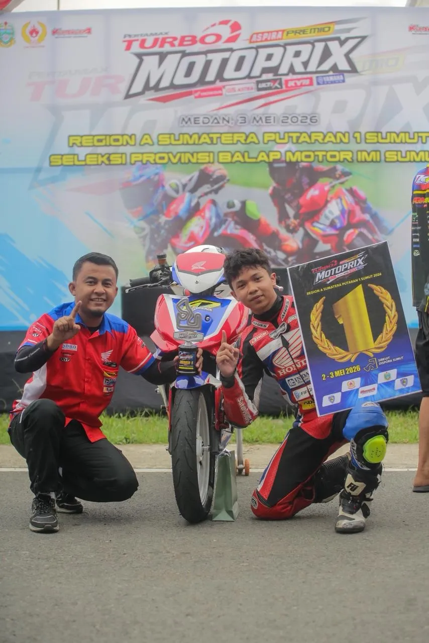 Pebalap Binaan Indako Panen Podium Putaran I Motoprix Sumut 2026