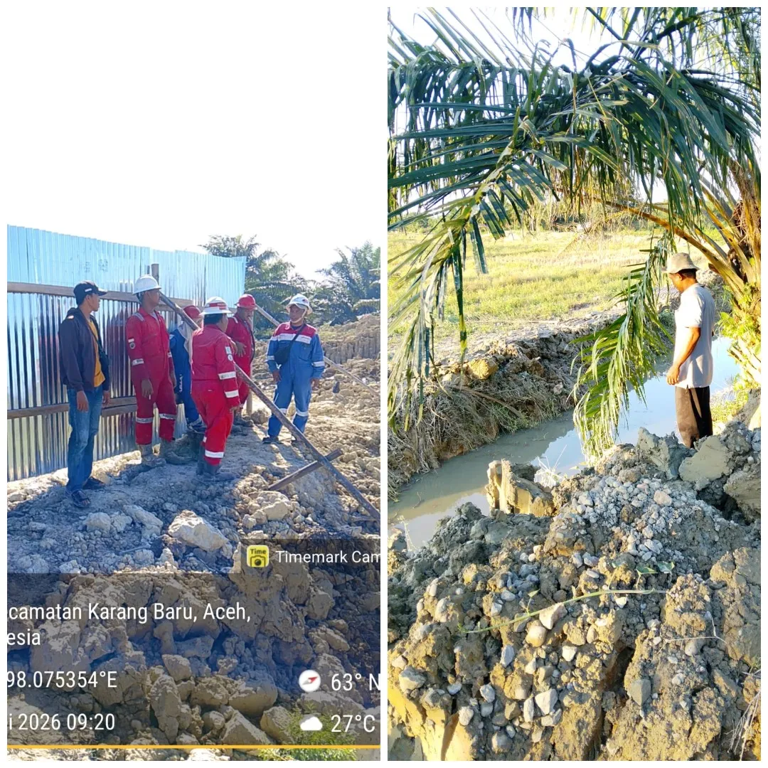 Pertamina EP Rantau Field Dan Masyarakat Paya Meta Kolaborasi Normalisasi Saluran Irigasi Sawah