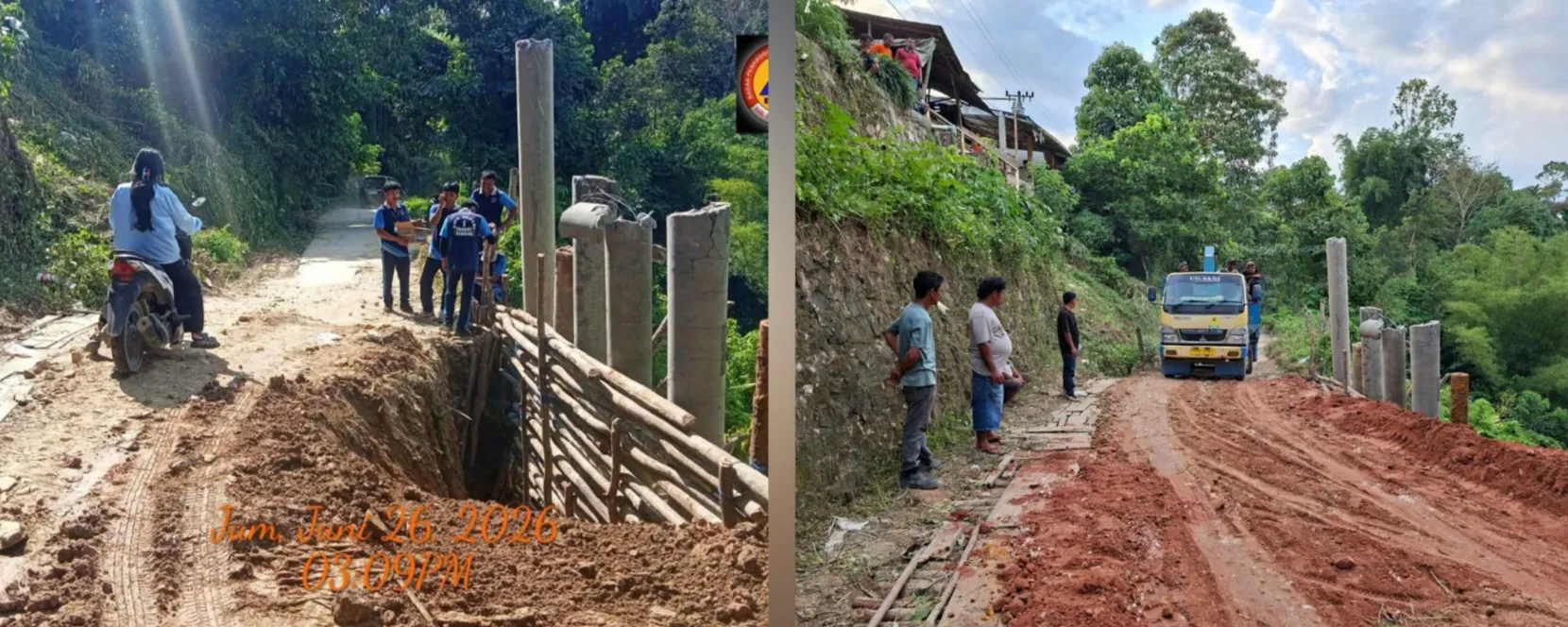 Pemkab Humbahas Tangani Longsor di Desa Hauagong, Akses Jalan Sudah Bisa Dilintasi Terbatas