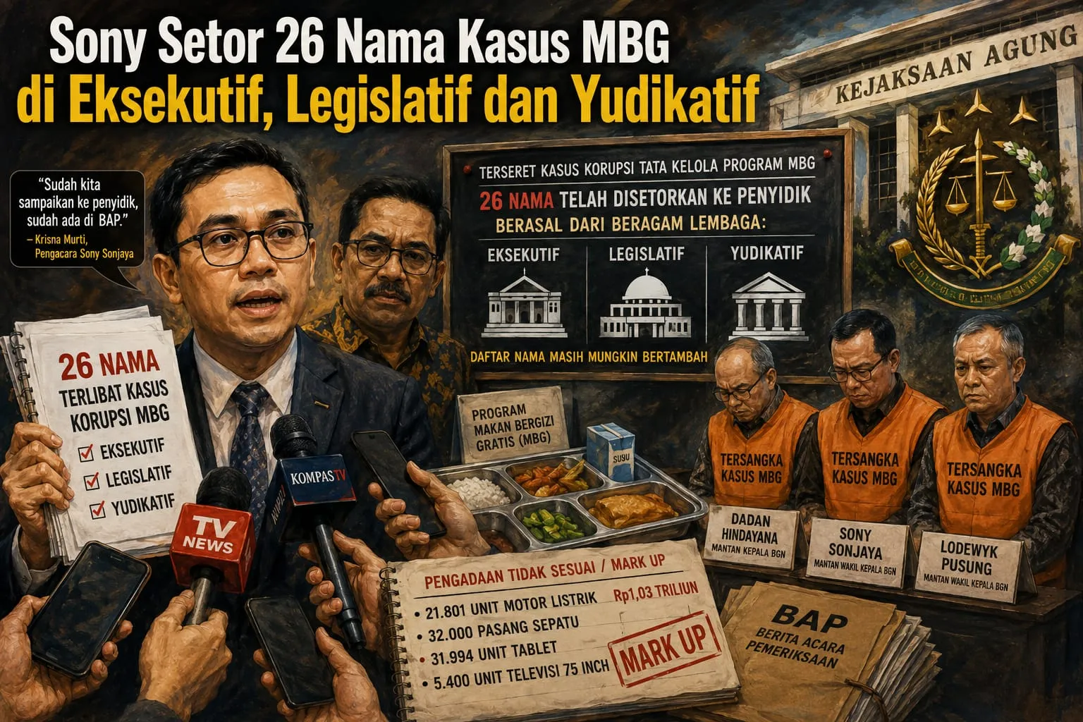 Sony Setor 26 Nama Kasus MBG di Eksekutif, Legislatif dan Yudikatif