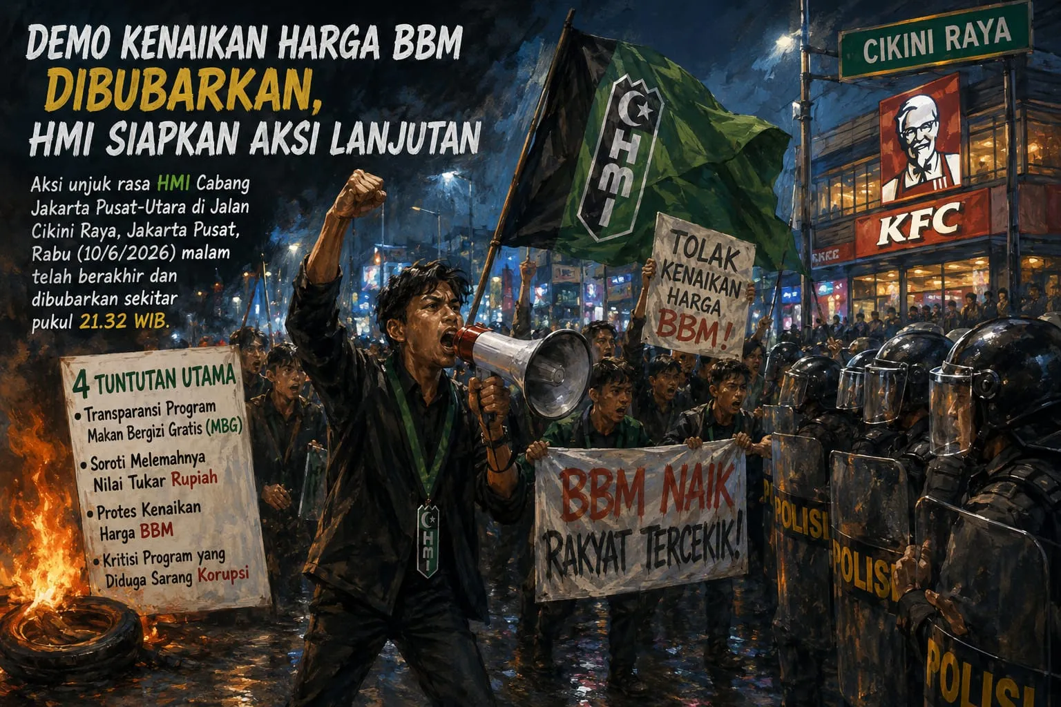 Demo Kenaikan Harga BBM Dibubarkan, HMI Siapkan Aksi Lanjutan
