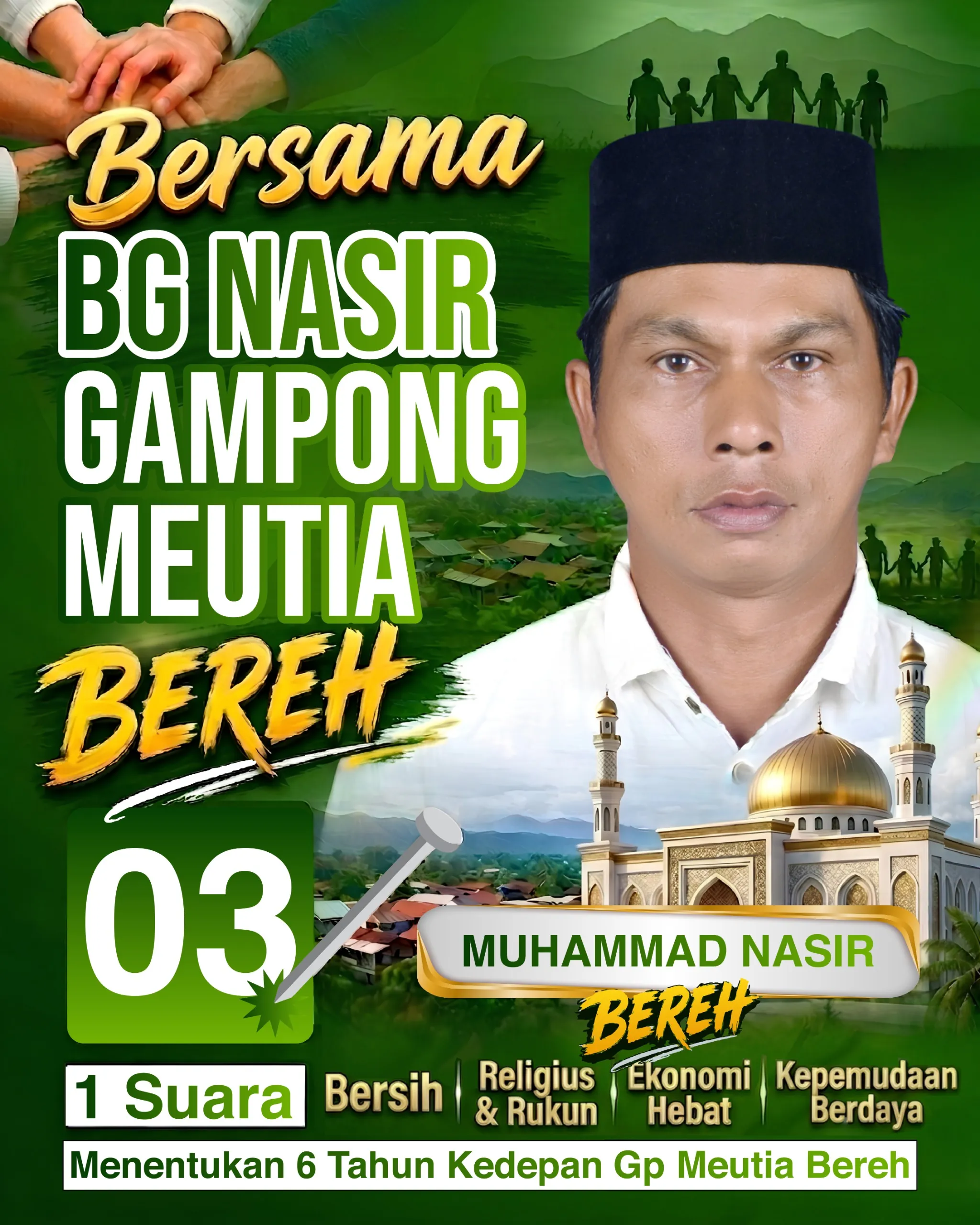 Muhammad Nasir, Nomor Urut 3 Usung "BEREH" untuk Gampong Meutia