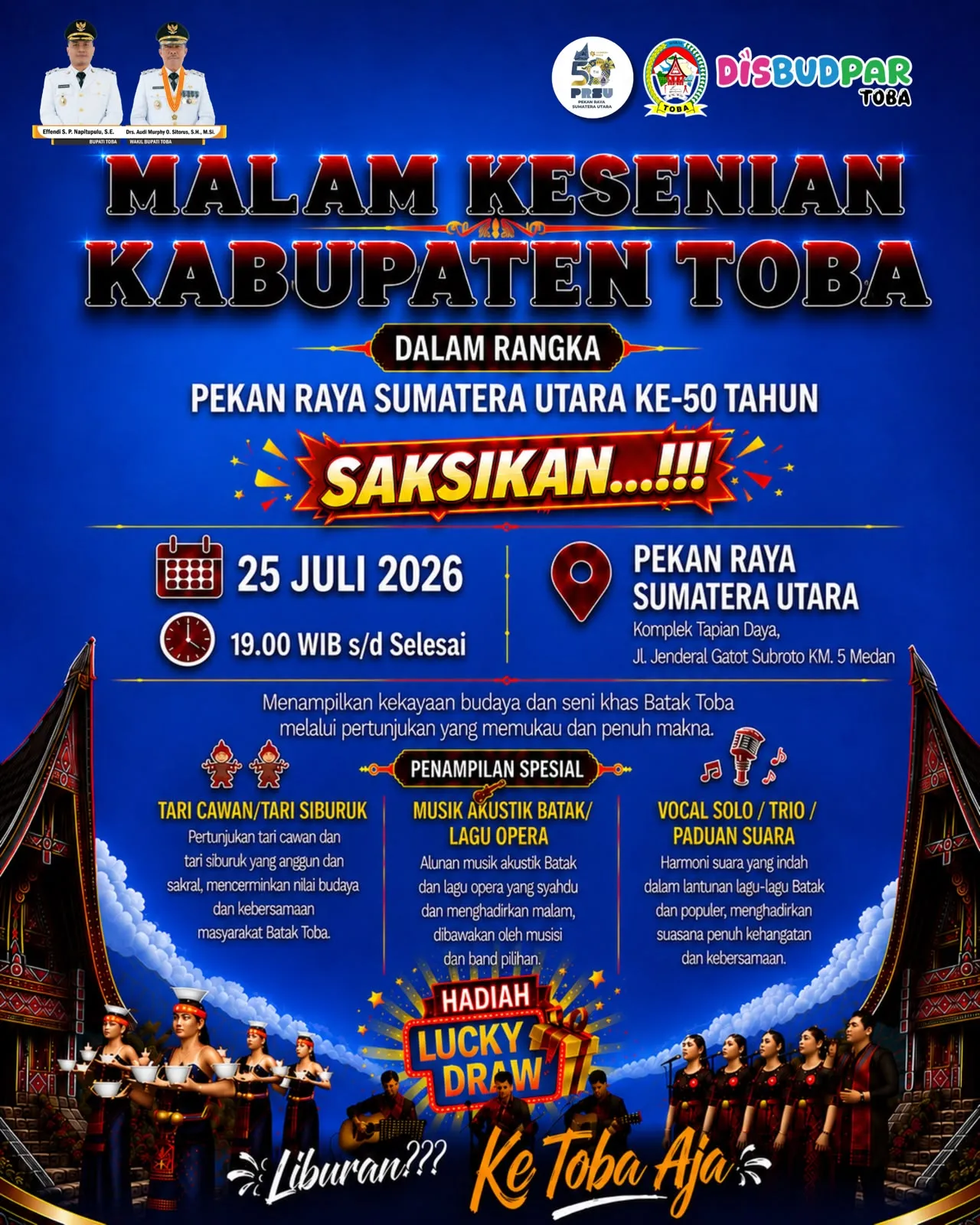 1.000 Tiket Gratis untuk Pemilik KTP Medan Bermarga Batak Toba di PRSU 2026