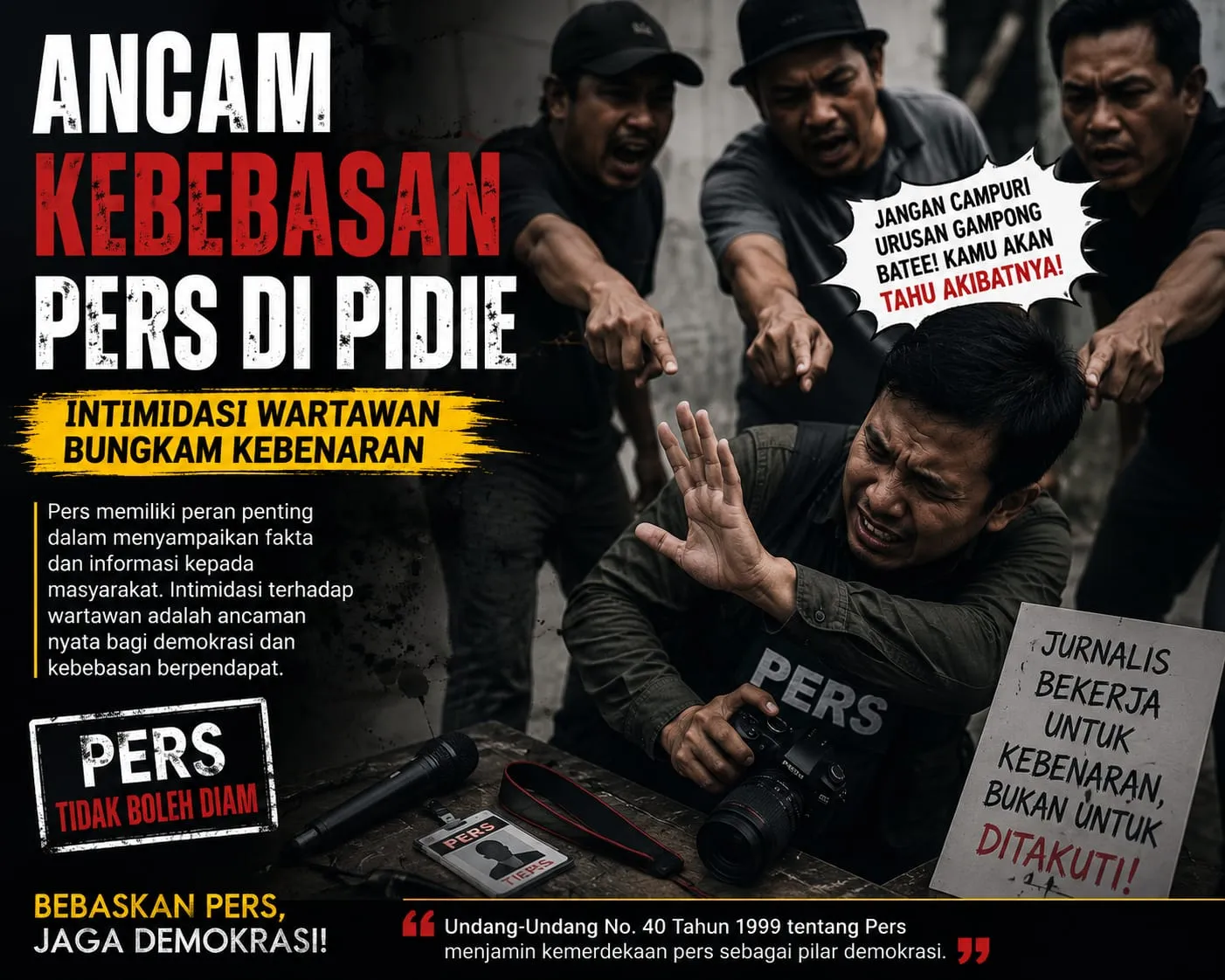 Intimidasi Wartawan Ancam Kebebasan Pers di Pidie