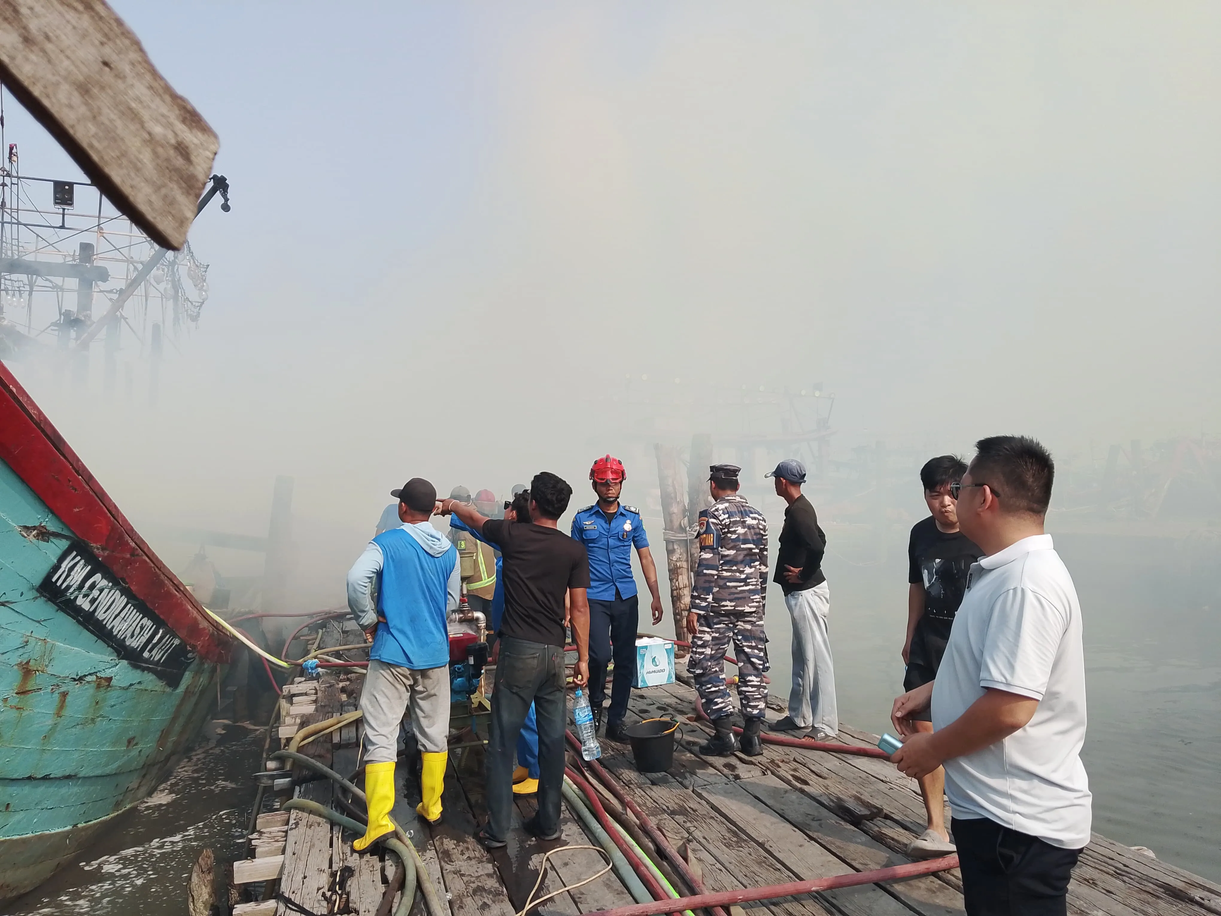 Kapal Pukat Teri Ludes Terbakar di Gabion Belawan, Kodaeral I Jaga Keamanan dan Keselamatan