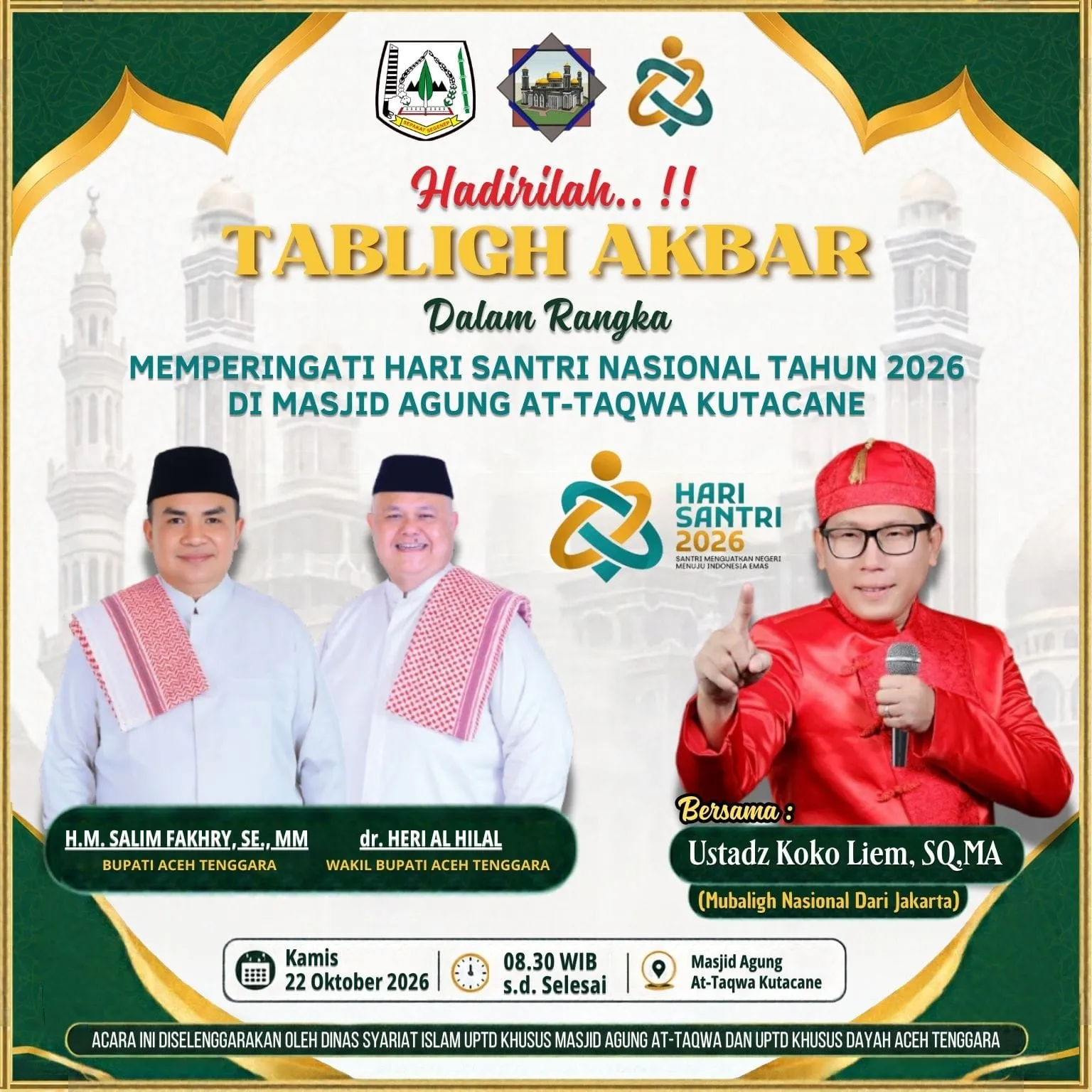 Bupati Ajak Masyarakat Hadiri Tablig Akbar Hari Santri