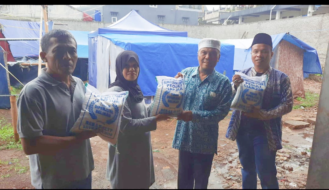 Masyarakat Sumut Distribusikan Bantuan Sembako Korban Gempa Bumi Cianjur