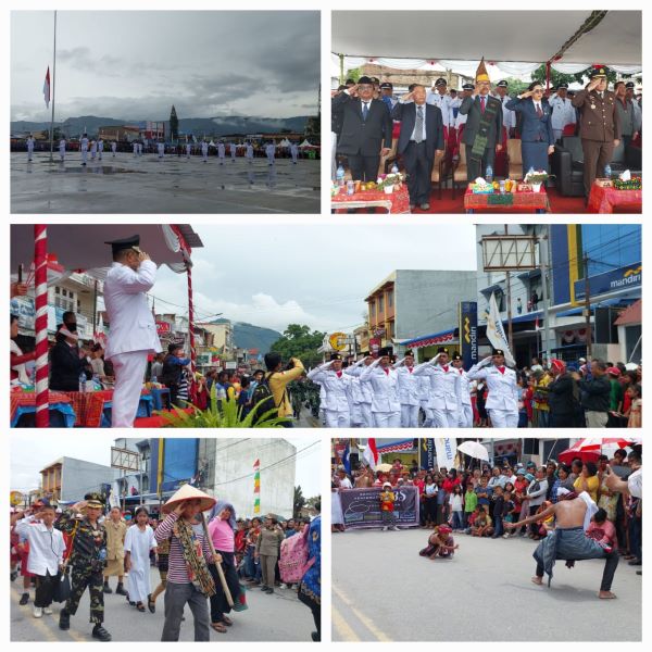 Kolase perayaan HUT RI ke-78 di Kabupaten Toba, Kamis (17/8). Waspada/Ramsiana Gultom