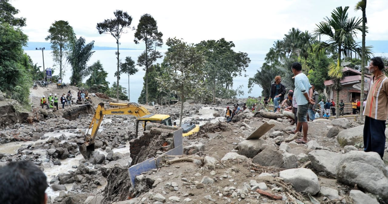 Pasca Banjir Nagori Purba Pasir, PUTR Simalungun Pasang Jembatan Bailey