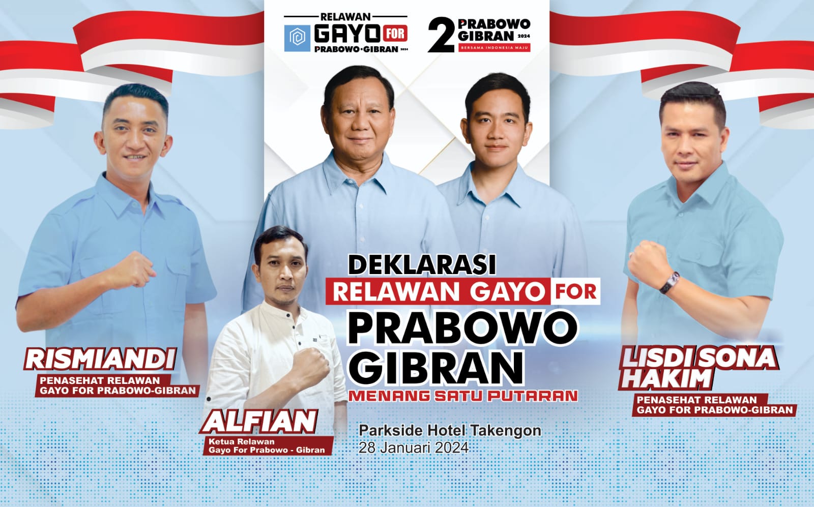 Relawan Gayo Ucapkan Selamat Prabowo-Gibran