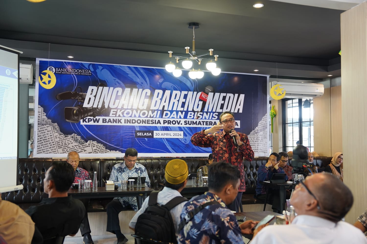 Kepala Perwakilan Bank Indonesia Provinsi Sumatera Utara, I.G.P Wira Kusuma dalam Bincang Bareng Media Ekonomi dan Bisnis di Medan, Selasa (30/4).