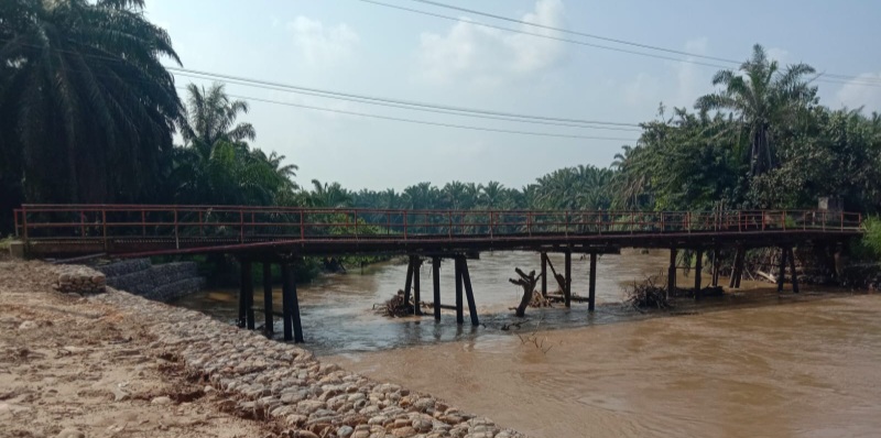 PTPN IV Regional II Bangun Bronjong Jembatan Penghubung Warga Di Padanglawas