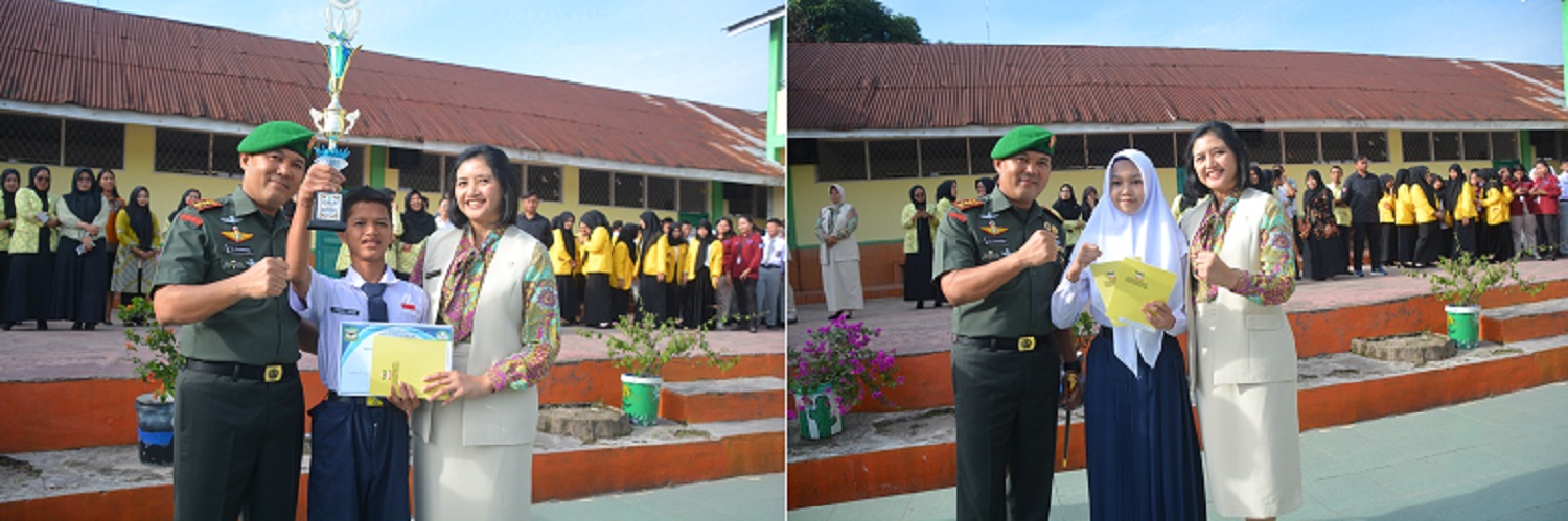 Danrem 022/PT Irup Upacara Bendera Di SMP-SMA Kartika I-4 Pematangsiantar