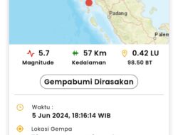 Gempa 5,7 SR Guncang Nias Selatan