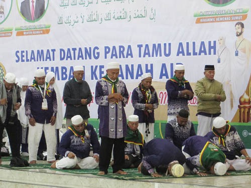 Foto Jamaah Haji Kloter 1 Asahan Tiba Di Asrama Haji Medan