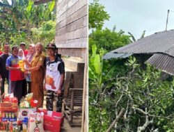 Dinsos Aceh Besar Salurkan Bantuan Masa Panik Korban Angin Kencang