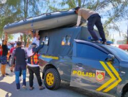 Polresta Banda Aceh Siagakan Perahu Karet Saat Atlet Layar Latihan