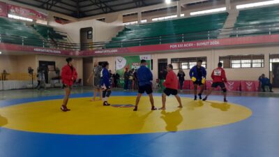 Atlet Sumut Aceh Jajal Matras Venue Sambo PON XXI