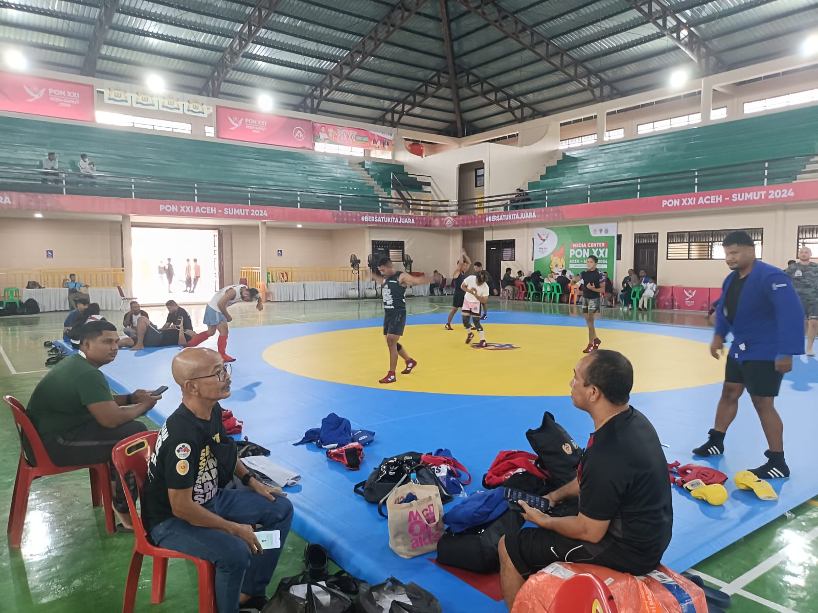 Atlet Sumut Aceh Jajal Matras Venue Sambo PON XXI