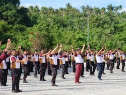 Kapolres Sabang Pimpin Olahraga Bersama Di Gor Merah Putih