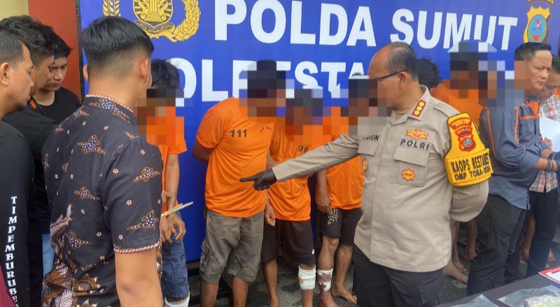 Polrestabes Medan Ciduk Sembilan Dalang Curanmor, Tiga Ditembak