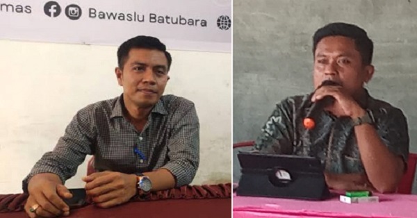 KETUA Badan Pengawas Pemilihan Umum (Bawaslu) Kabupaten Batubara M Amin Lubis dan Divisi Hukum/Pengawasan KPU Kabupaten Batubara Burhan.Waspada/Iwan Has