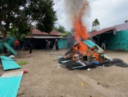 Polrestabes Medan Ratakan Barak Narkoba Di Kutalimbaru