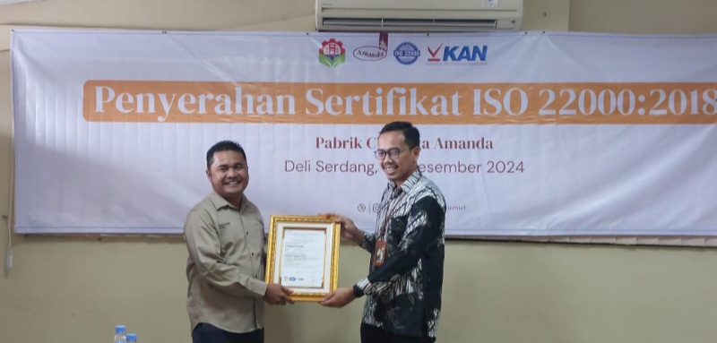 Amanda Brownies Sumut & Aceh Raih Sertifikasi ISO 22000:2018