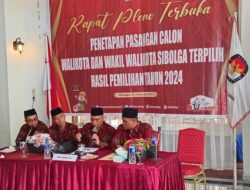 KPU Sibolga Tetapkan Wali Kota dan Wakil Wali Kota Sibolga Periode 2025-2030