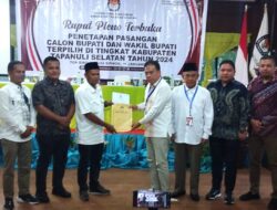 KPU Tapsel Tetapkan Calon Bupati Dan Wakil Bupati Terpilih Periode 2025-2030