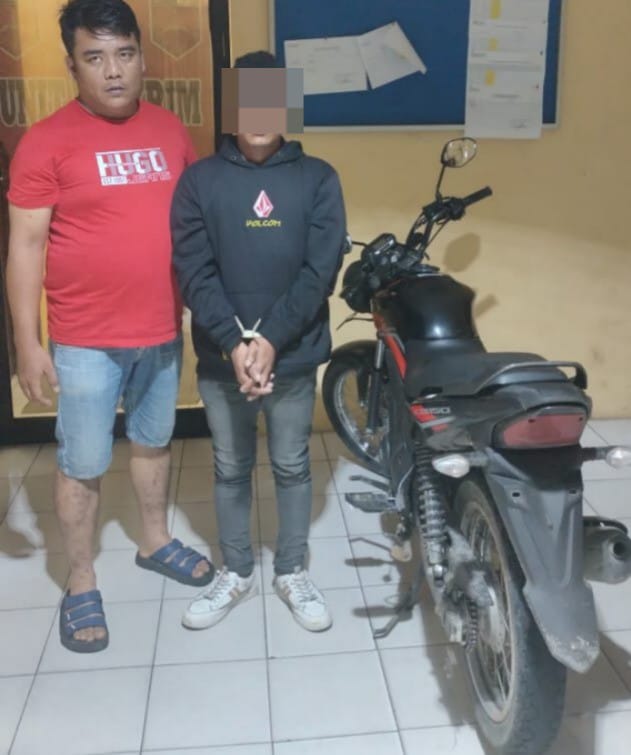 Polres P.Siantar Amankan Pelaku Penggelapan Sepeda Motor Di Samosir