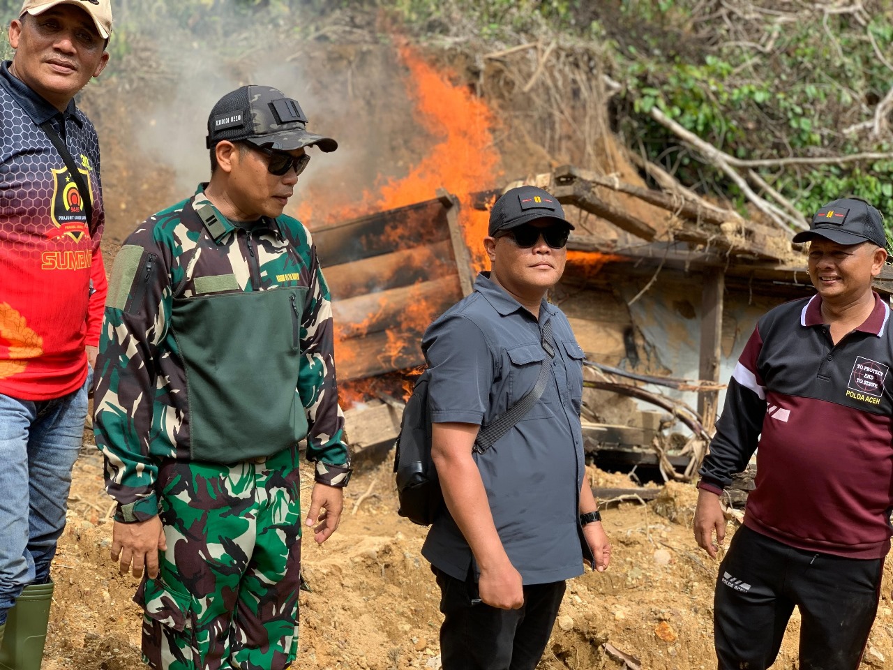 Di Abdya, Lokasi Tambang Emas Ilegal Dimusnahkan