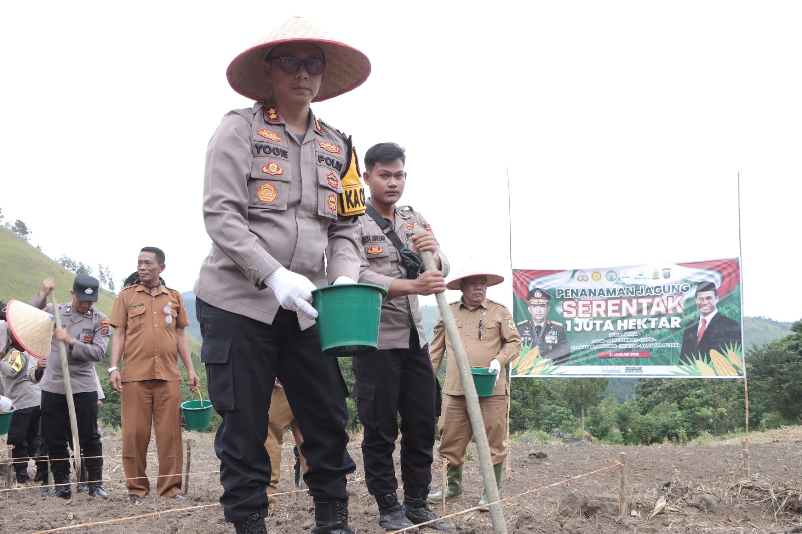 Program Ketapang Polri, Polres Samosir Tanam Jagung 1 Juta Hektare