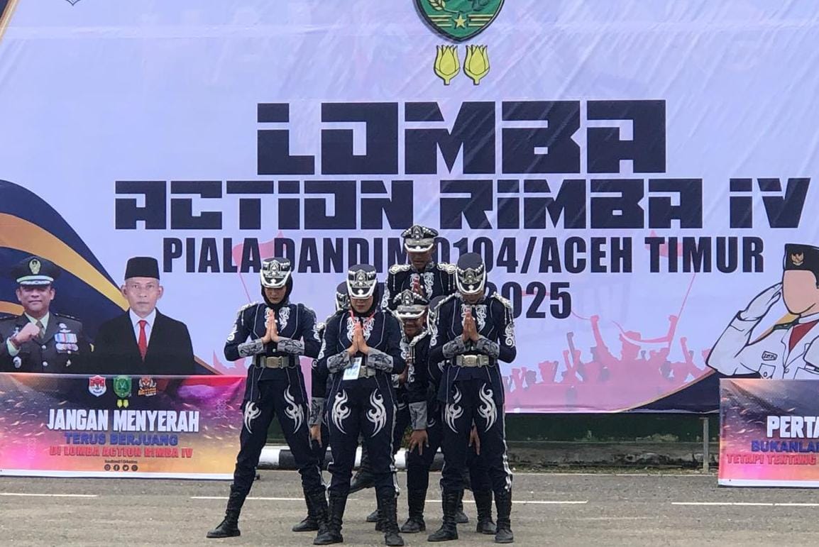 SMAN 1 Lhokseumawe, Tampil Memukau Di Ajang Action Rimba IV Kodim 0104/Aceh Timur