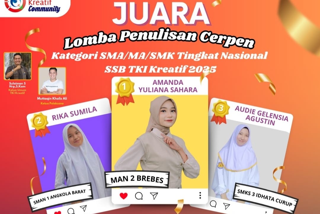 TKI Kreatif Sukses Gelar Lomba Cerpen dan Puisi Bertaraf Nasional, Ini Pemenangnya