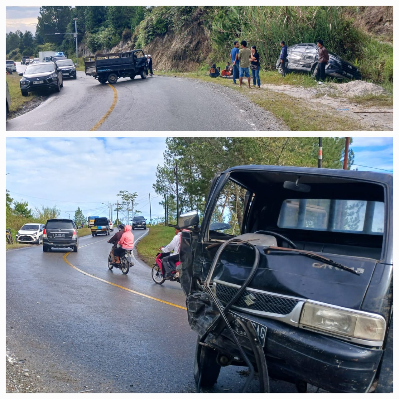 Jalan Licin, Suzuki Carry Hantam New Rush