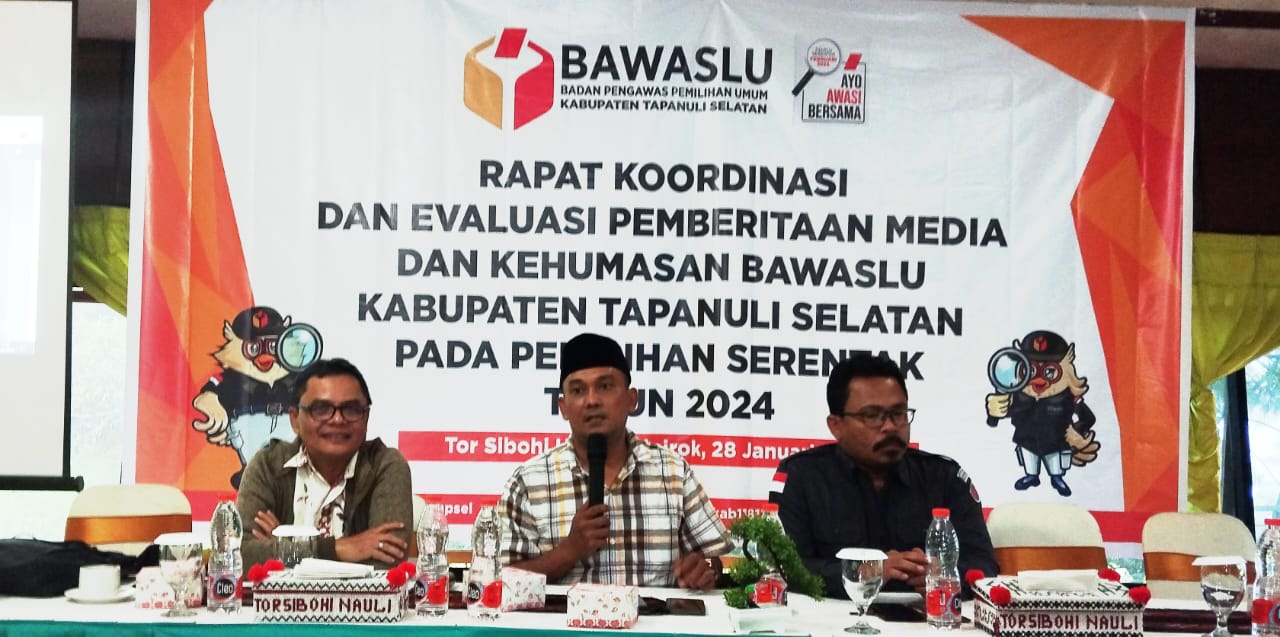 Bawaslu Tapsel Bahas Peran Media Kawal Demokrasi Dalam Pilkada 2024