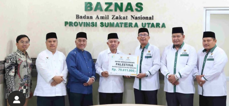 Baznas Sumut Terima Infak Kemanusiaan Palestina Dari Baznas Deliserdang