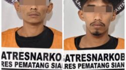 Polres Pematangsiantar melalui Sat Resnarkoba meringkus terduga pelaku peredaran narkotika jenis sabu-sabu, pria JP, 30, di Jl. Farel Pasaribu, Kel. Pardamean, Kec. Sianțar Marihat, Rabu (12/2) pukul 00:35 dan pemilik sabu dan ganja, pria JS, 21, di Jl. Melanthon Siregar, Kel. Karo, Kec. Sianțar Selatan, Selasa (11/2) pukul 22:15 serta menyita barang bukti sabu dan ganja serta barang bukti lainnya.(Waspada-Ist).