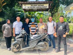 Bawa Kabur Sepeda Motor, Warga BTN Polri Diciduk Polsek Langsa Barat