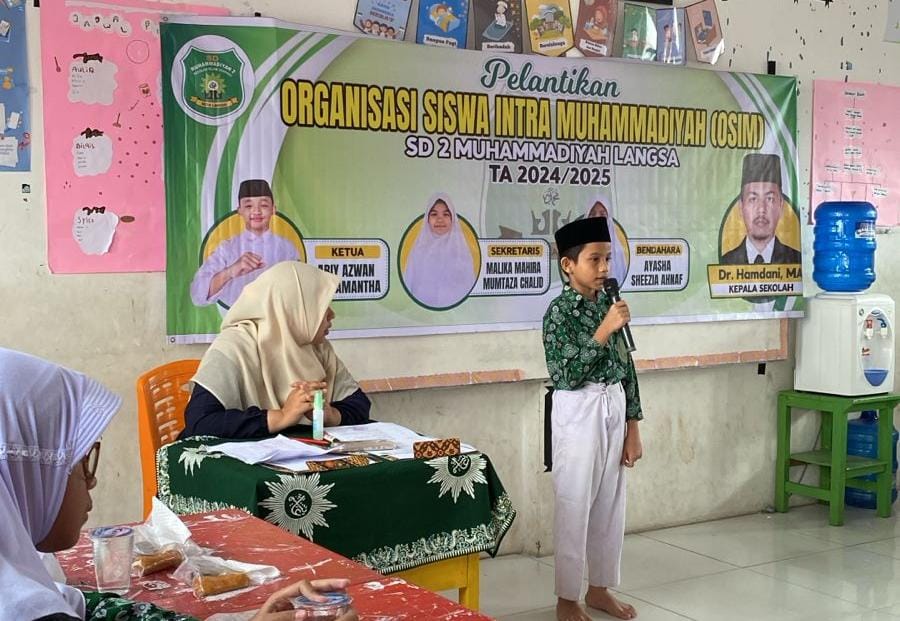 SD 2 Muhammadiyah Langsa Lantik Pengurus OSIMU