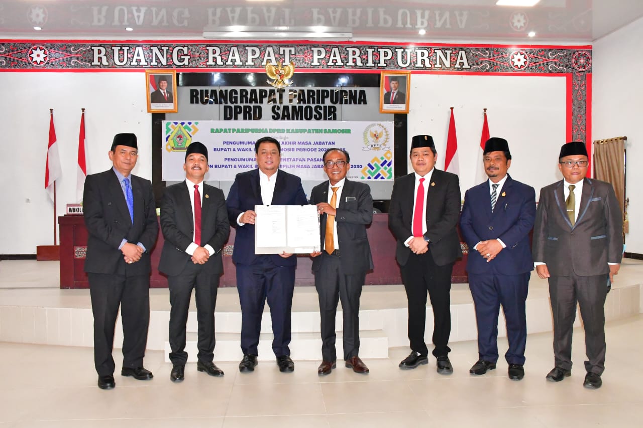 Vandiko-Ariston Ditetapkan Menjadi Bupati Dan Wakil Bupati Samosir 2025-2030