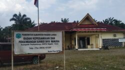 Kantor Badan Kepegawaian dan Pembangunan Sumber Daya Manusia (BKPSDM) Kabupaten Padang Lawas, komplek perkantoran SKPD terpadu Sigala-gala. (Waspada/Ist).