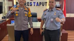 Karutan Tarutung, Evan Yudha Sembiring bersama Kapolres Taput AKBP Ernis Sitinjak, SH, SIK saat kunker, Rabu (12/2). Waspada/ist