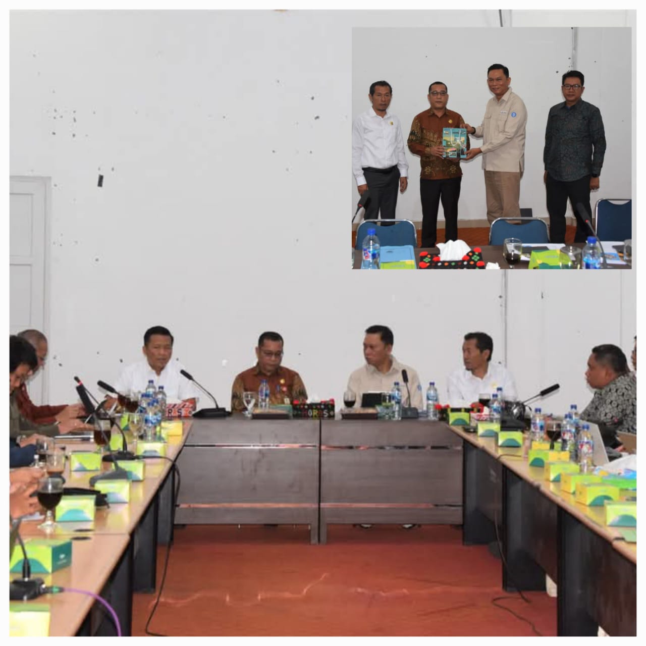 PEMKAB Humbahas diwakili Sekdakab Chiristison Marbun memimpin rapat pembahasan teknis dan site visit Proyek Investasi Objek Wisata Seribu Goa dengan perwakilan BI Sumut. Waspada/Ist