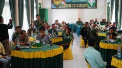 Rapat koordinasi swasembada pangan (Oplah) serapan gabah dan beras yang digelar di Makodim 0117/ Aceh Tamiang, Kamis (20/2). (Waspada/Yusri).