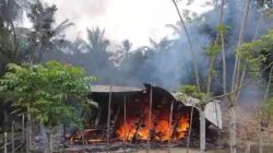 Pemilik Ke Tambak, Rumah Janda Dua Anak Ludes Terbakar